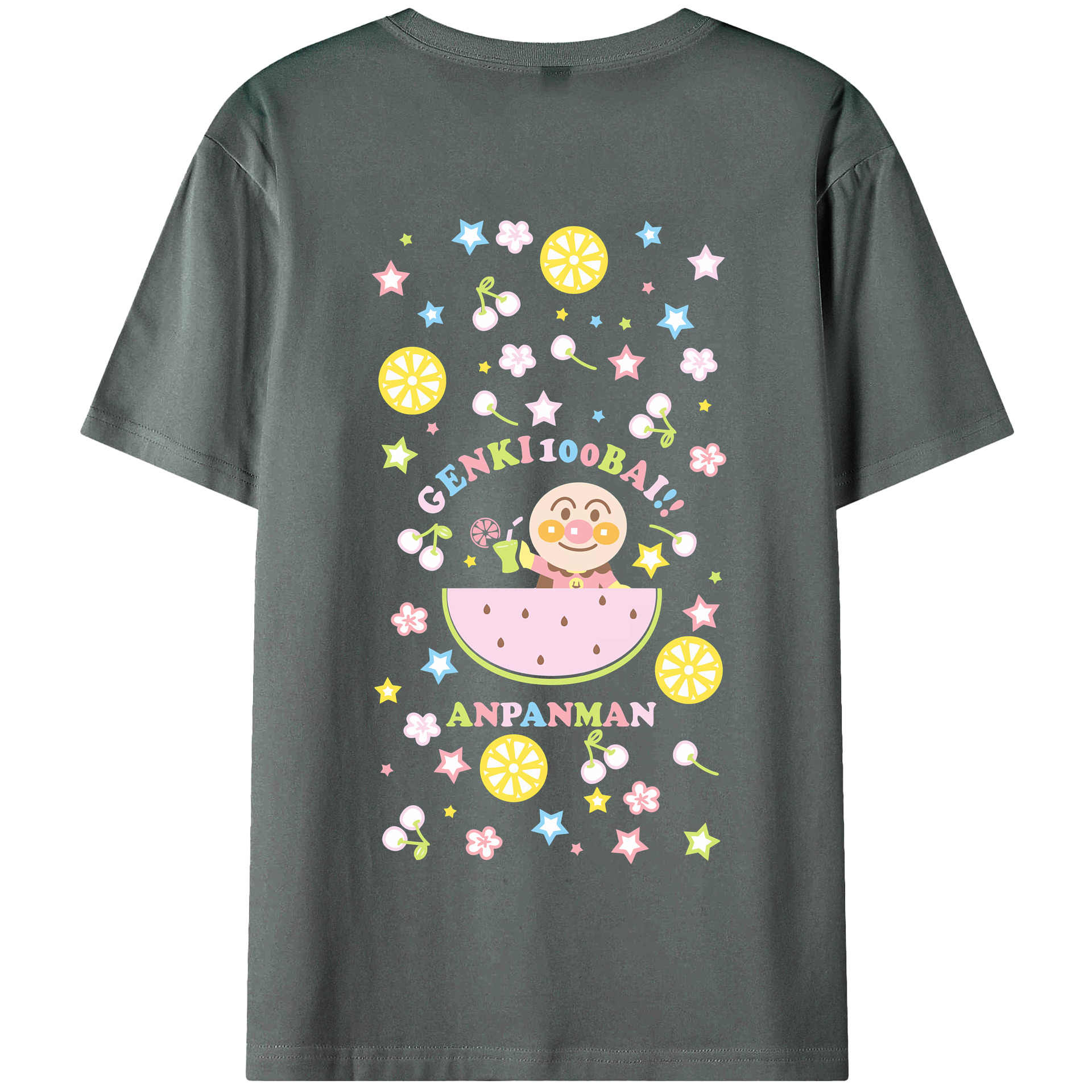 （画像用） アンパンマン Anpanman 綿100％半袖Tシャツ（背面プリント）